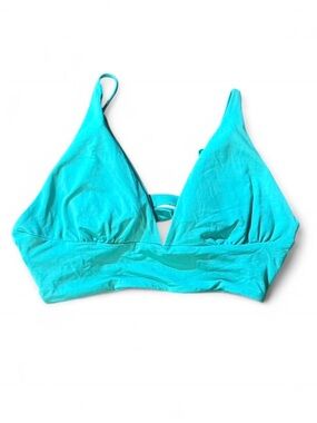 L *Space Olivia Bright Turquoise Triangle Bikini Top, size D/D. New with tags,
